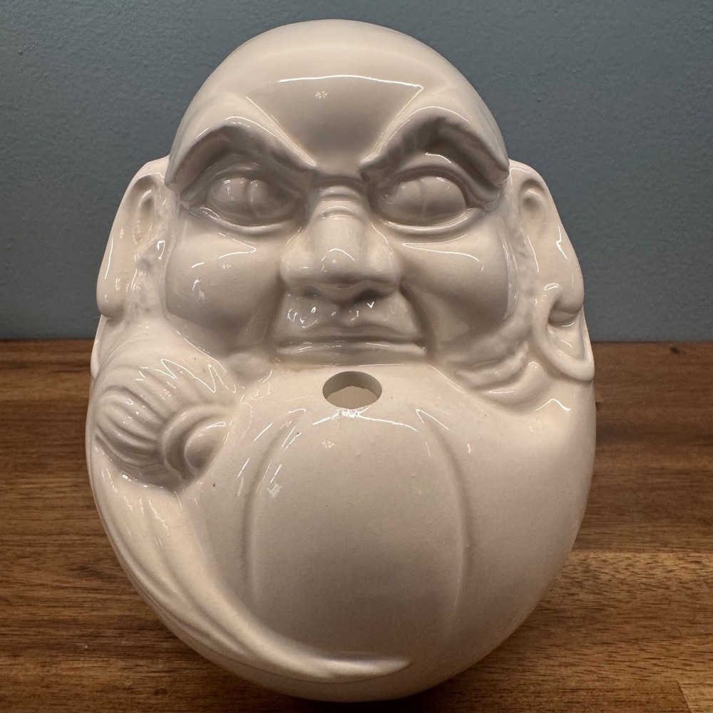 Vintage Benihana of Tokyo Daruma Buddha White Ceramic Tiki Cocktail Mug Japan
